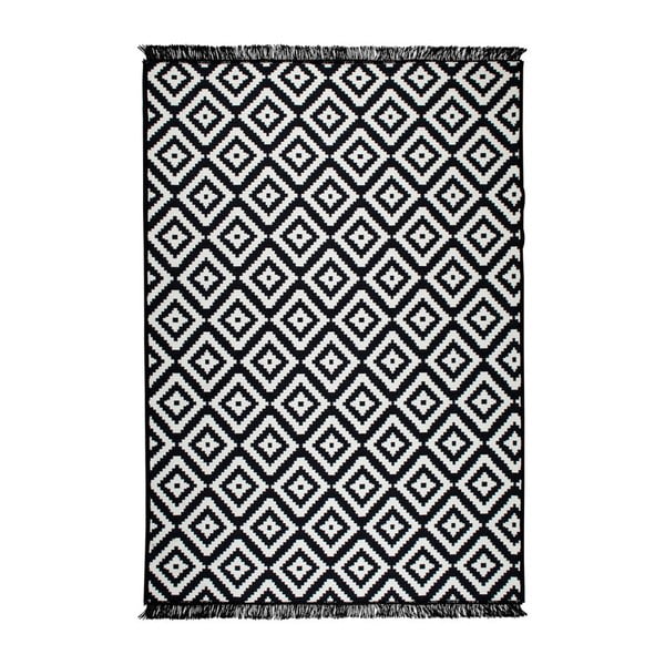 Covor reversibil Cihan Bilisim Tekstil Helen, 80 x 150 cm, negru-alb