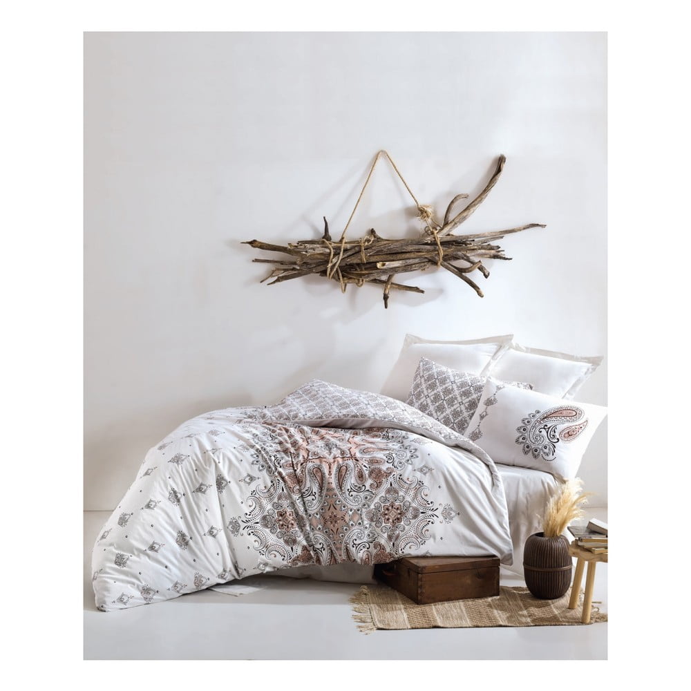 Set lenjerie de pat din bumbac pentru pat dublu Ranforce Alia, 200 x 220 cm
