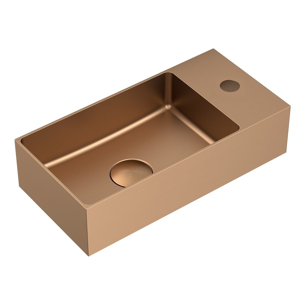 Chiuvetă mică pentru WC arămie din oțel inoxidabil 36,5x18 cm Aurum – Sapho