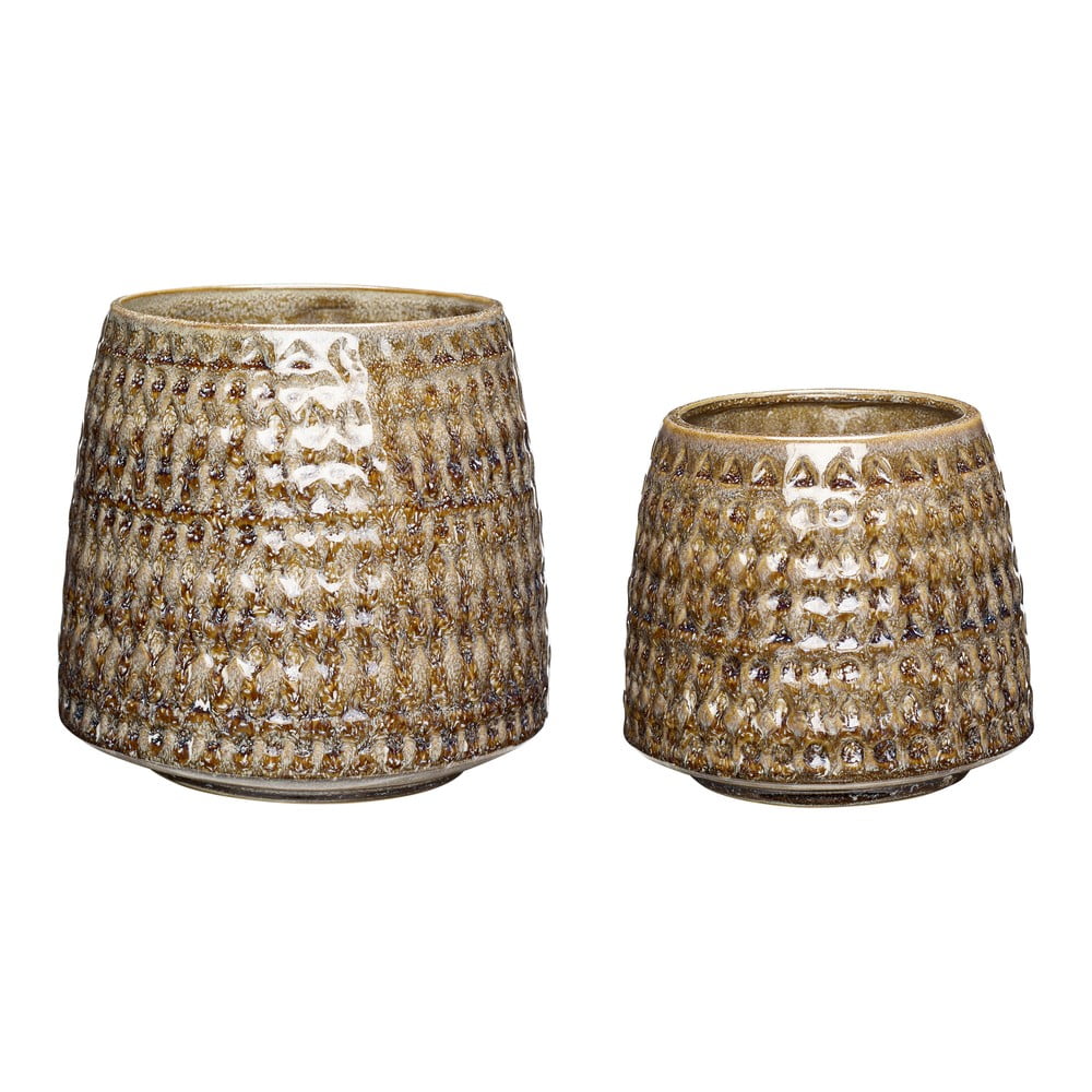 Ghivece decorative 2 buc. din ceramică handmade ø 18 cm Capri – Hübsch