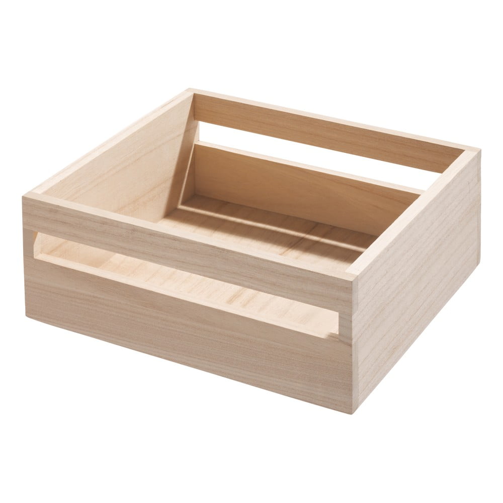 Cutie depozitare din lemn paulownia iDesign Eco Handled, 25,4 x 25,4 cm bonami.ro