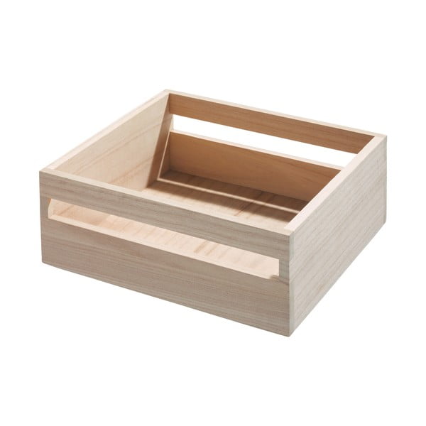 Cutie depozitare din lemn paulownia iDesign Eco Handled,  25,4 x 25,4 cm
