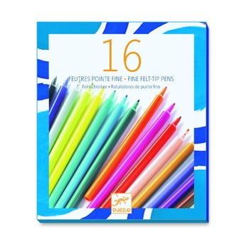 Set 16 carioci cu vârf subțire djeco fine