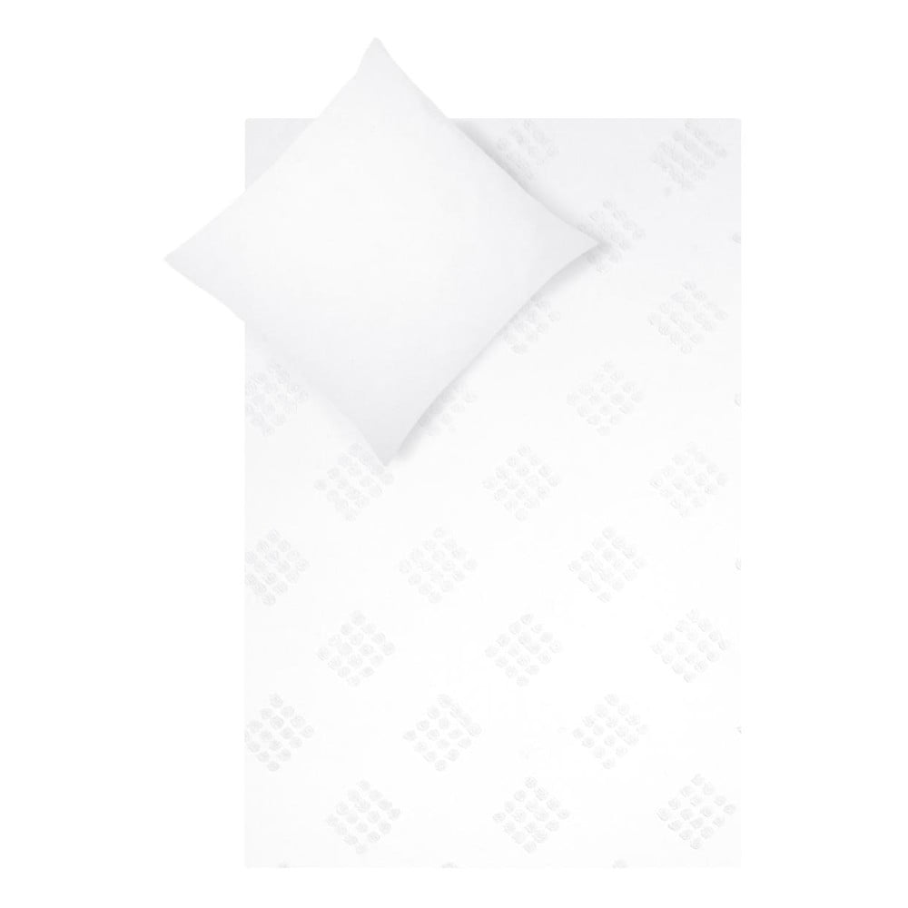 Lenjerie de pat din bumbac percale Westwing Collection Fia, 135 x 200 cm, alb 135 imagine noua somnexpo.ro