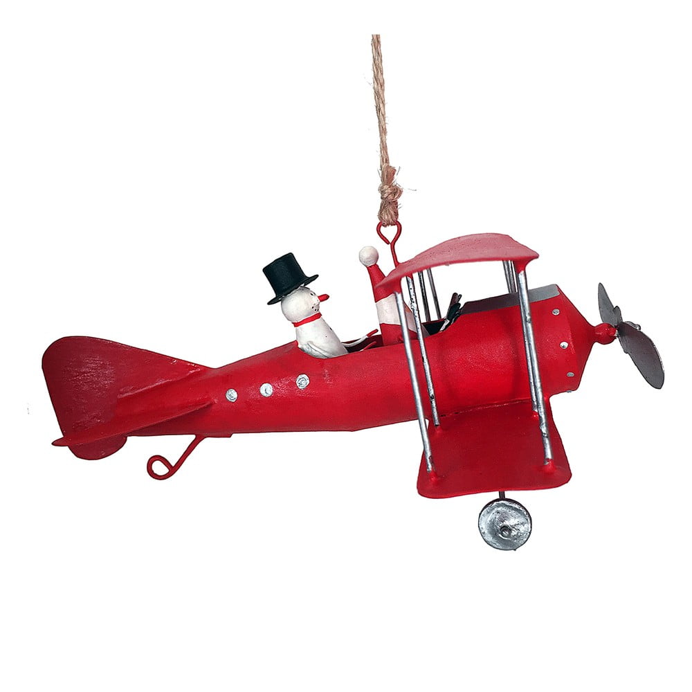 Decorațiune de agățat de crăciun santa and snowman in plane - g-bork