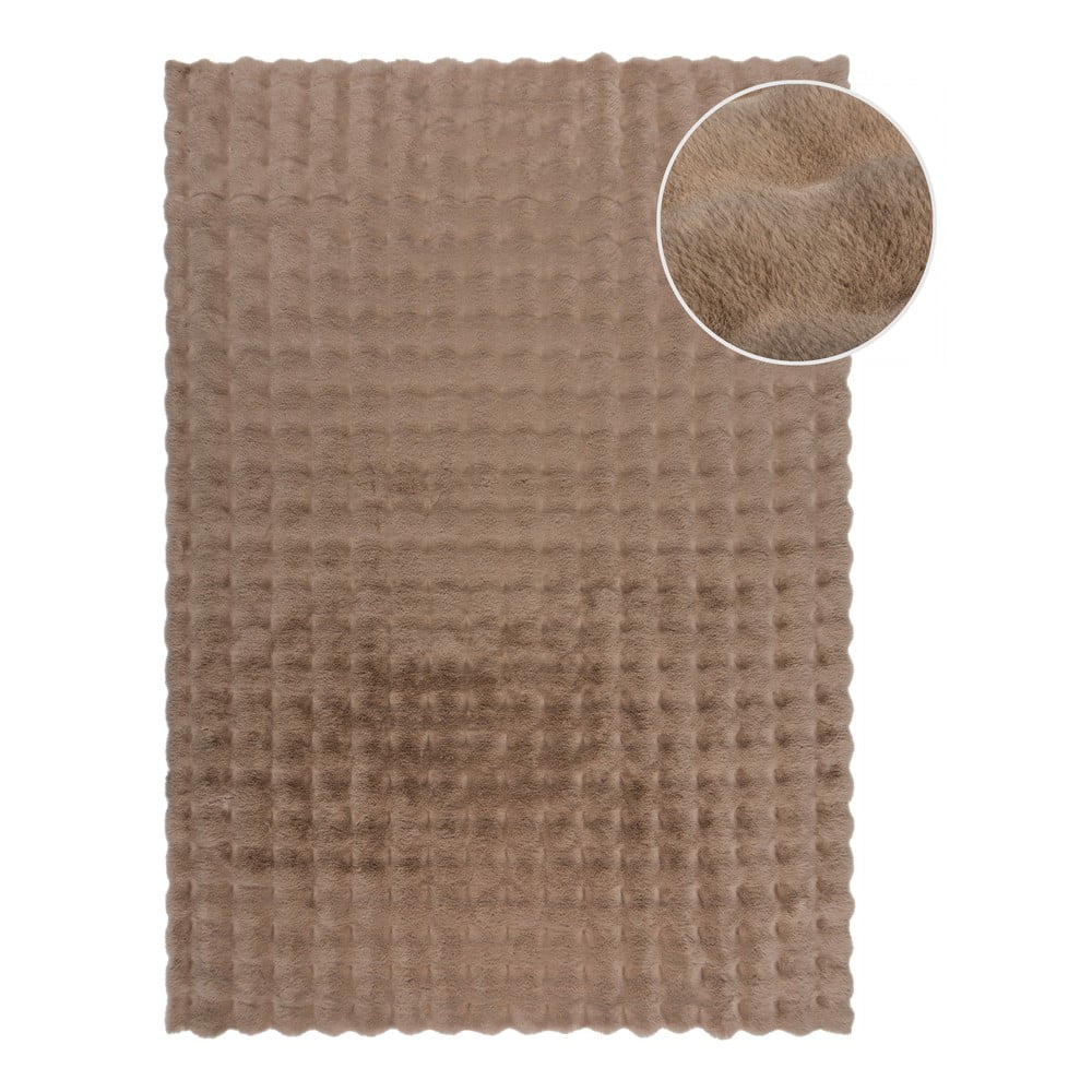 Blană maro sintetică 120x170 cm Waffle Faux Fur – Flair Rugs