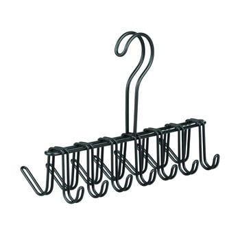 Cuier metalic pentru cravate și curele idesign classico, 17 x 25 cm, negru