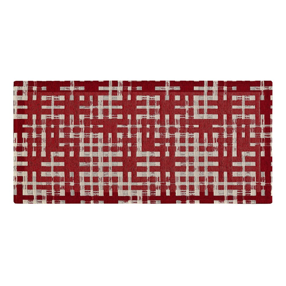 Covor tip traversă burgundy lavabil 55x140 cm Dama Rubino – Floorita