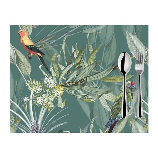 Set 2 suporturi pentru farfurii Mike & Co. NEW YORK Jungle Birds, 33 x 45 cm, verde