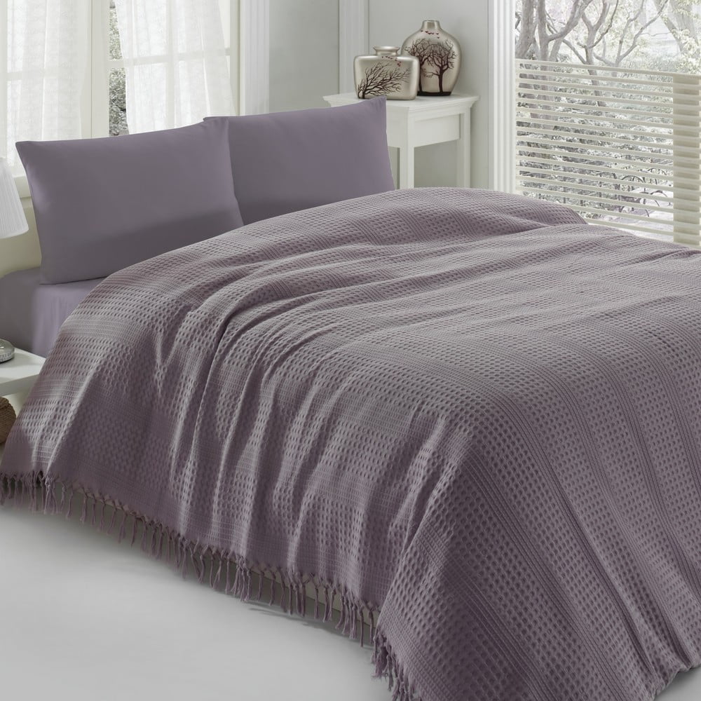 Cuvertură subțire pentru pat Pique Purple, 220 x 240 cm bonami.ro