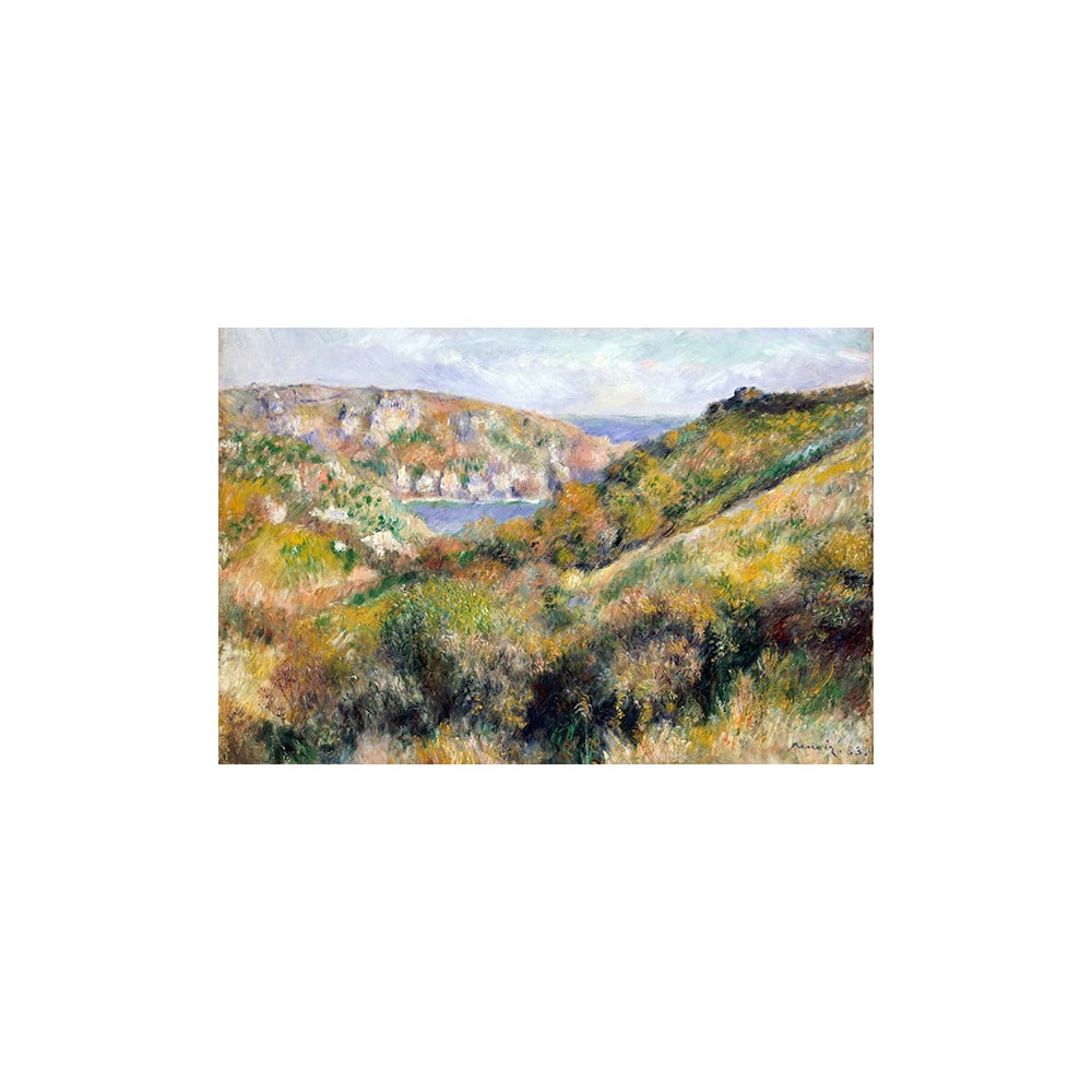 Reproducere tablou Auguste Renoir – Hills around the Bay of Moulin Huet, Guernsey, 70 x 45 cm bonami.ro