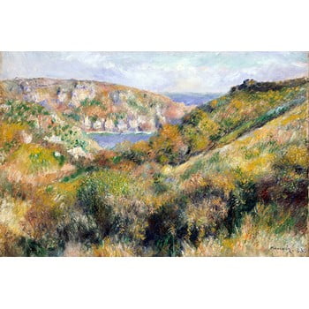 Reproducere tablou auguste renoir - hills around the bay of moulin huet, guernsey, 60 x 40 cm