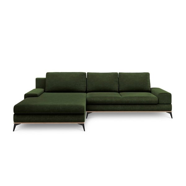 Colțar extensibil cu șezlong pe partea stângă, Windsor & Co Sofas Planet, verde smarald