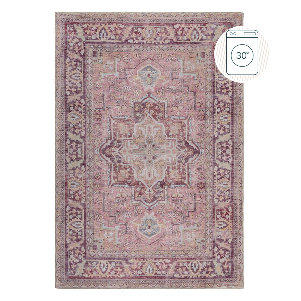 Covor roșu deschis lavabil din amestec de fibre reciclate 160x230 cm Windsor – Flair Rugs