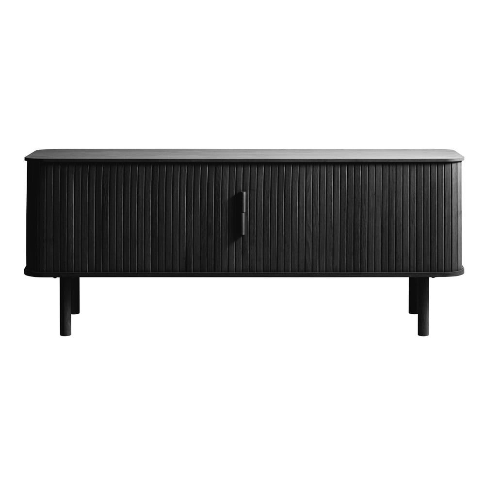 Masă TV neagră cu aspect de lemn de stejar 56x160 cm Cavo – Unique Furniture