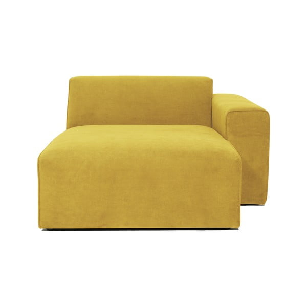 Modul șezlong cu tapițerie din reiat pentru canapea colț dreapta Scandic Sting, galben muștar