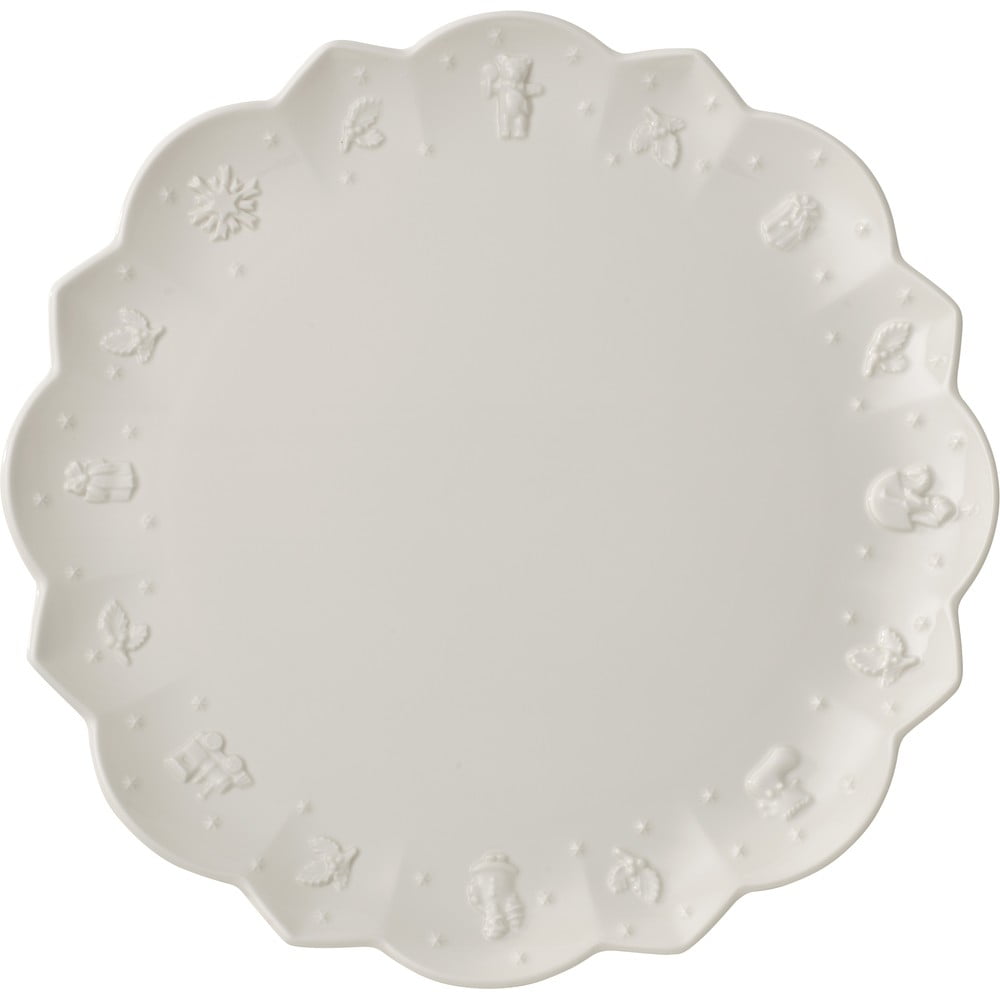 Farfurie din porțelan cu model de Crăciun Toy\'s Delight Villeroy&Boch, ø 29,5 cm, alb