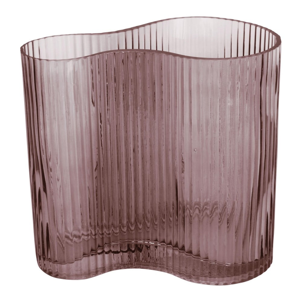 Vază din sticlă PT LIVING Wave, înălțime 18 cm, maro