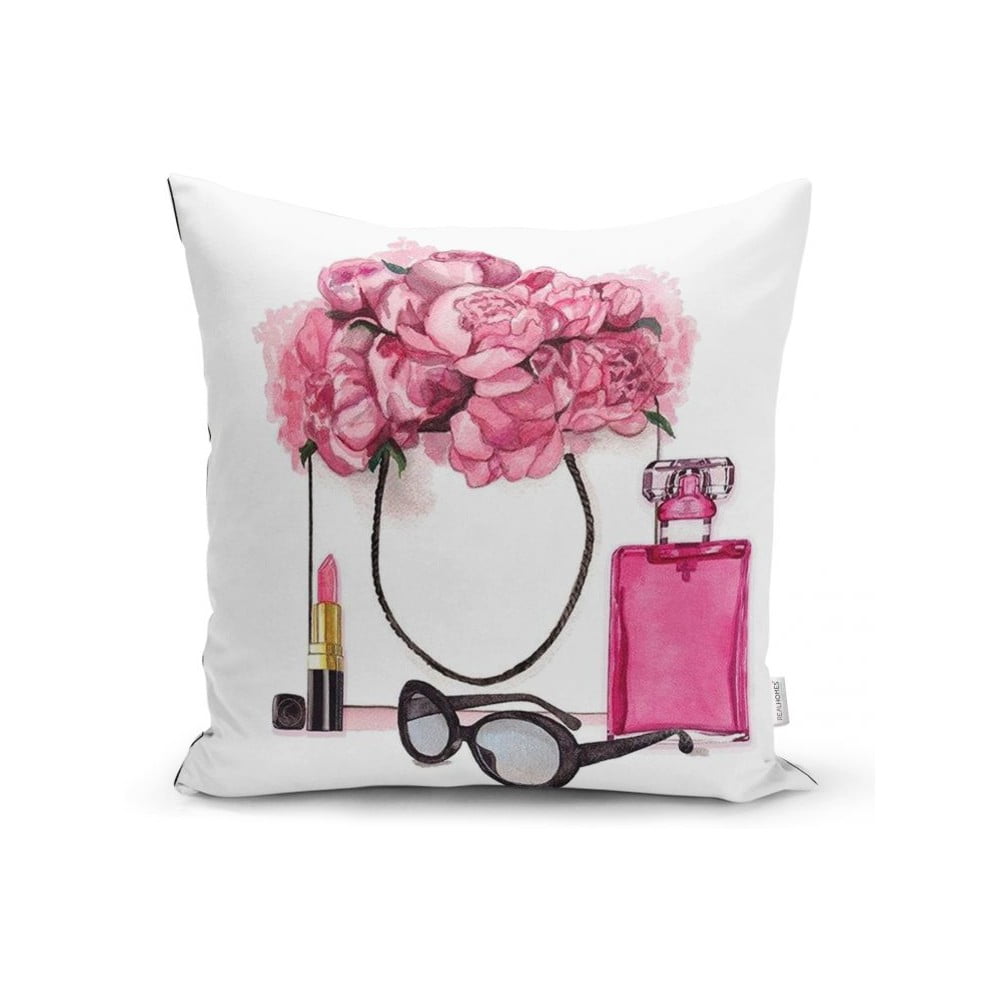 Față de pernă Minimalist Cushion Covers Pink Flowers and Perfume, 45 x 45 cm And imagine noua