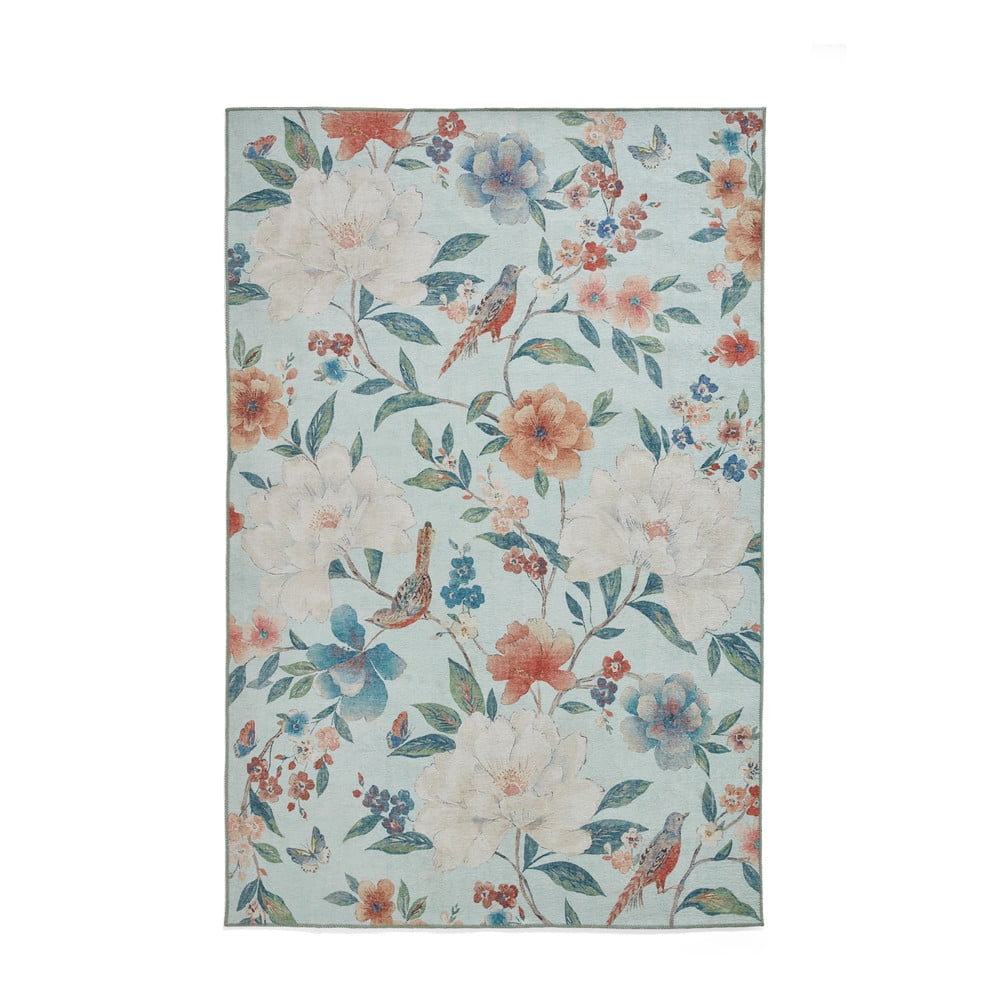 Covor albastru lavabil 152x230 cm Pipa Floral – Catherine Lansfield