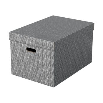 Set 3 cutii depozitare leitz eselte, 35,5 x 51 cm, gri