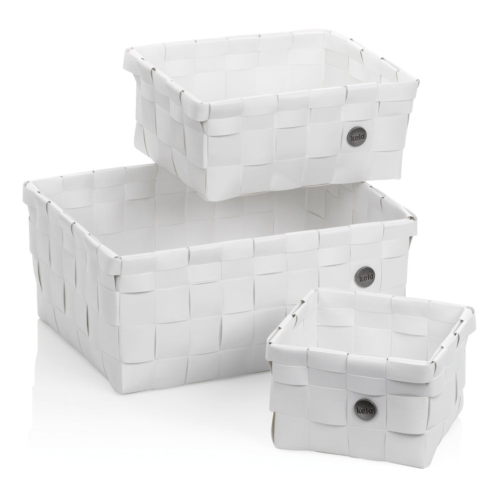 Set 3 coșuri de depozitare kela neo, alb