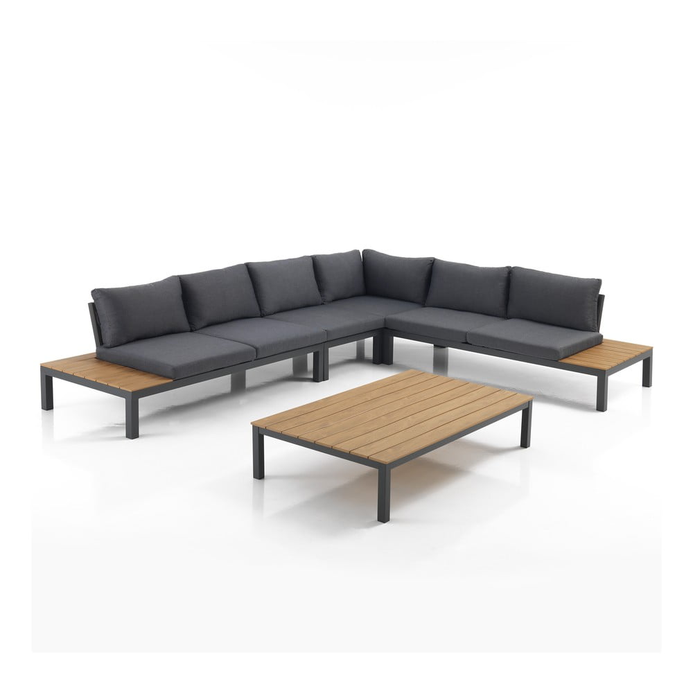 Poza Set mobilier de gradina gri/in culoare naturala pentru 5 persoane Nydri - Tomasucci