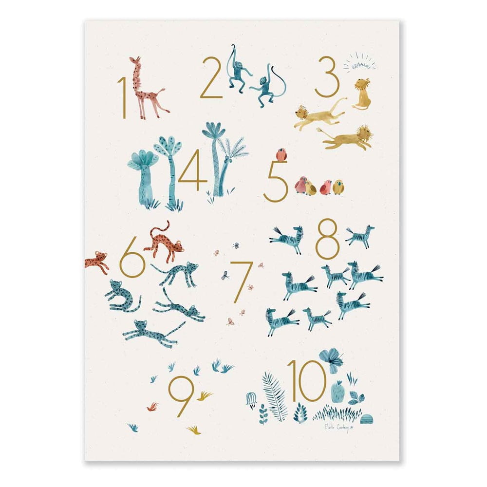 Tablou pentru copii 50x70 cm Numbers – Moulin Roty