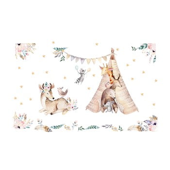 Autocolante de perete pentru camera copiilor ambiance rabbits woodland