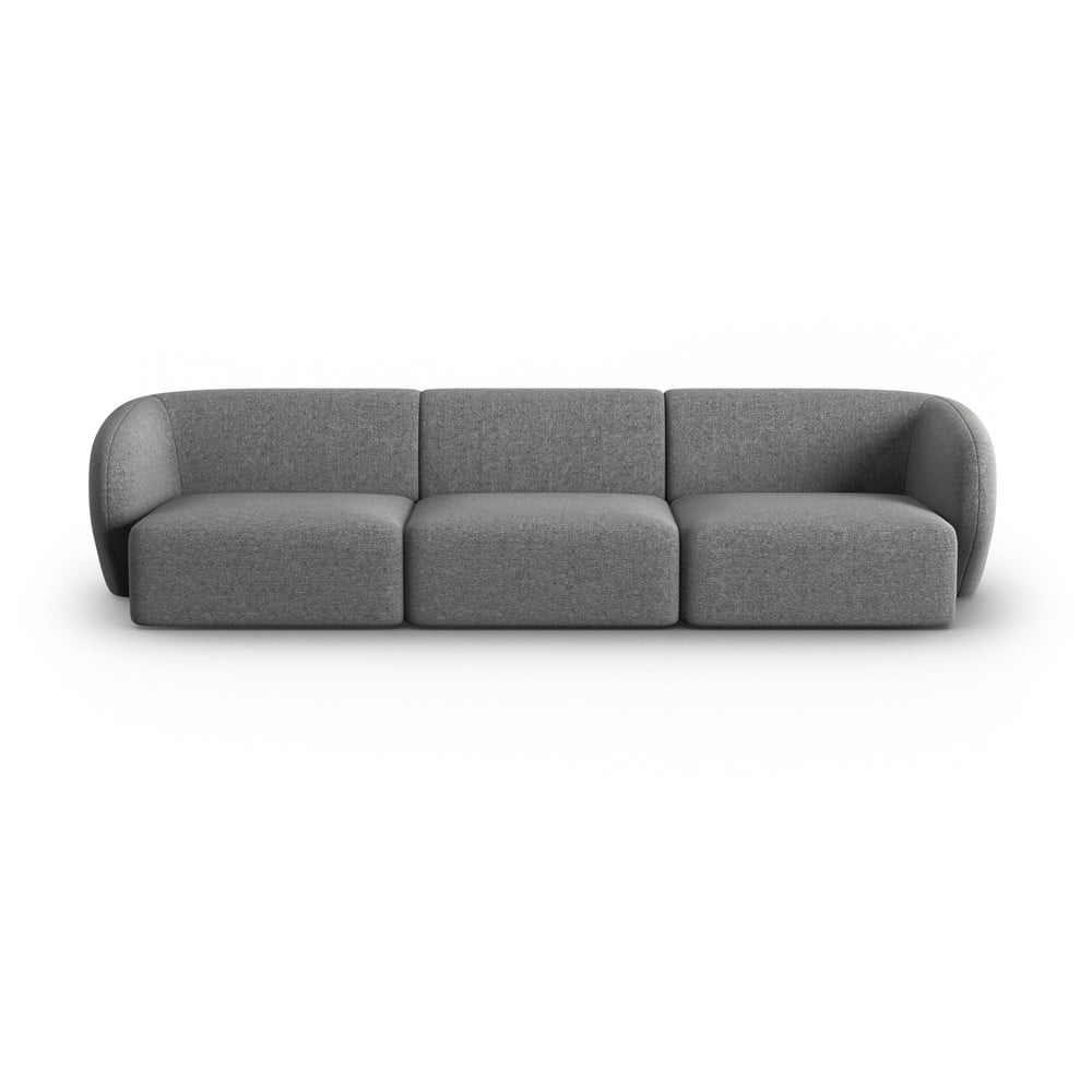 Canapea gri cu tapițerie din chenille 266 cm Paolo – Milo Casa