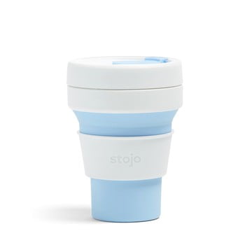 Cană pliabilă Stojo Pocket Cup Sky, 355 ml, alb - albastru bonami.ro