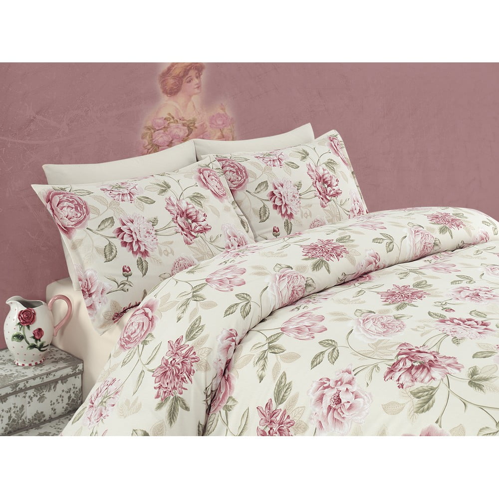 Lenjerie de pat pentru pat dublu Care, 200 x 220 cm, roz bonami.ro