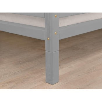 Set 4 extensii din lemn pentru picioarele patului benlemi, înălțime 10 cm, gri