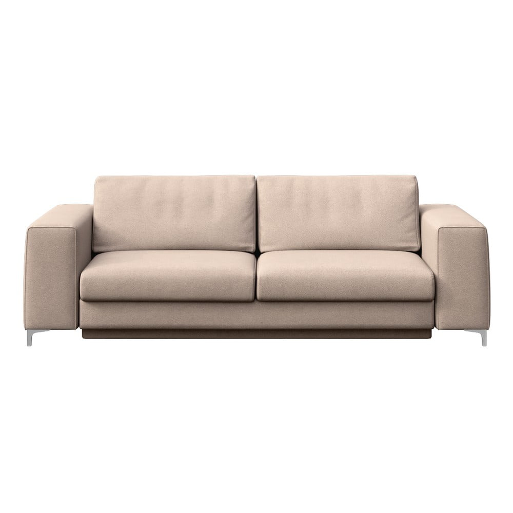 Canapea bej extensibilă cu tapițerie din catifea 256 cm Rene – Rodier