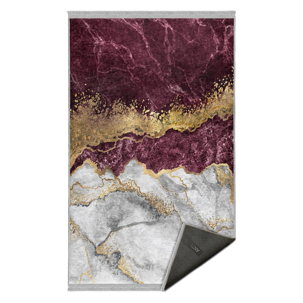 Covor burgundy-alb lavabil 160x230 cm – Mila Home