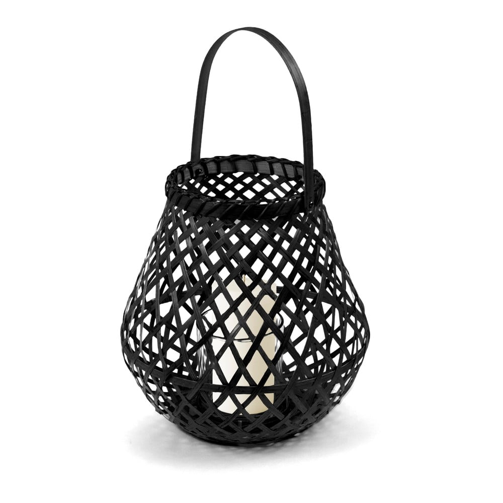 Felinar din bambus Compactor Bamboo Lantern, ⌀ 25 cm, negru ⌀