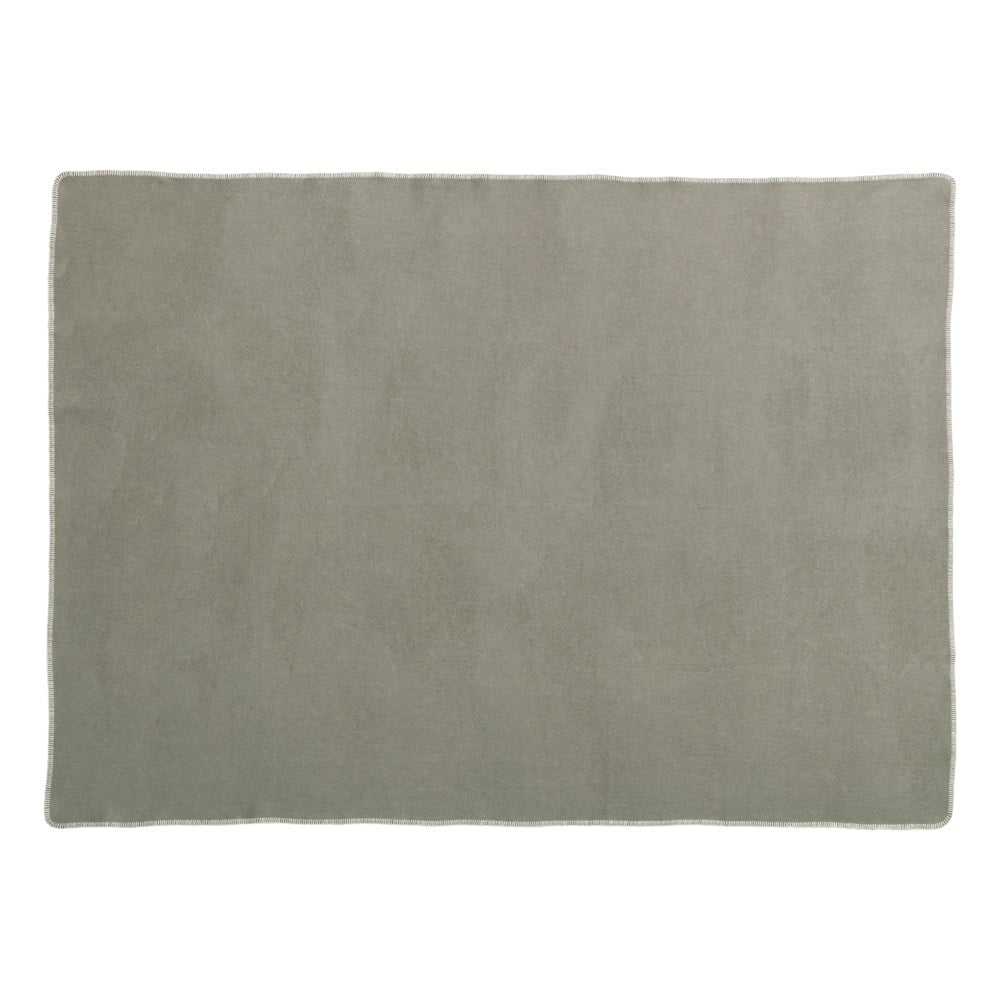 Pătură gri/bej din amestesc de lână 140x200 cm Ylva Dark Linen – Pappelina