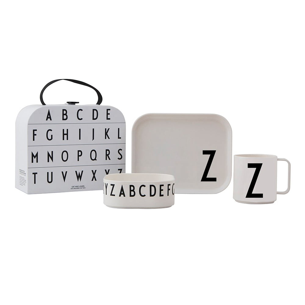 Set de luat masa pentru copii din 3 piese cu valiză Design Letters Classics Z bonami.ro imagine 2022