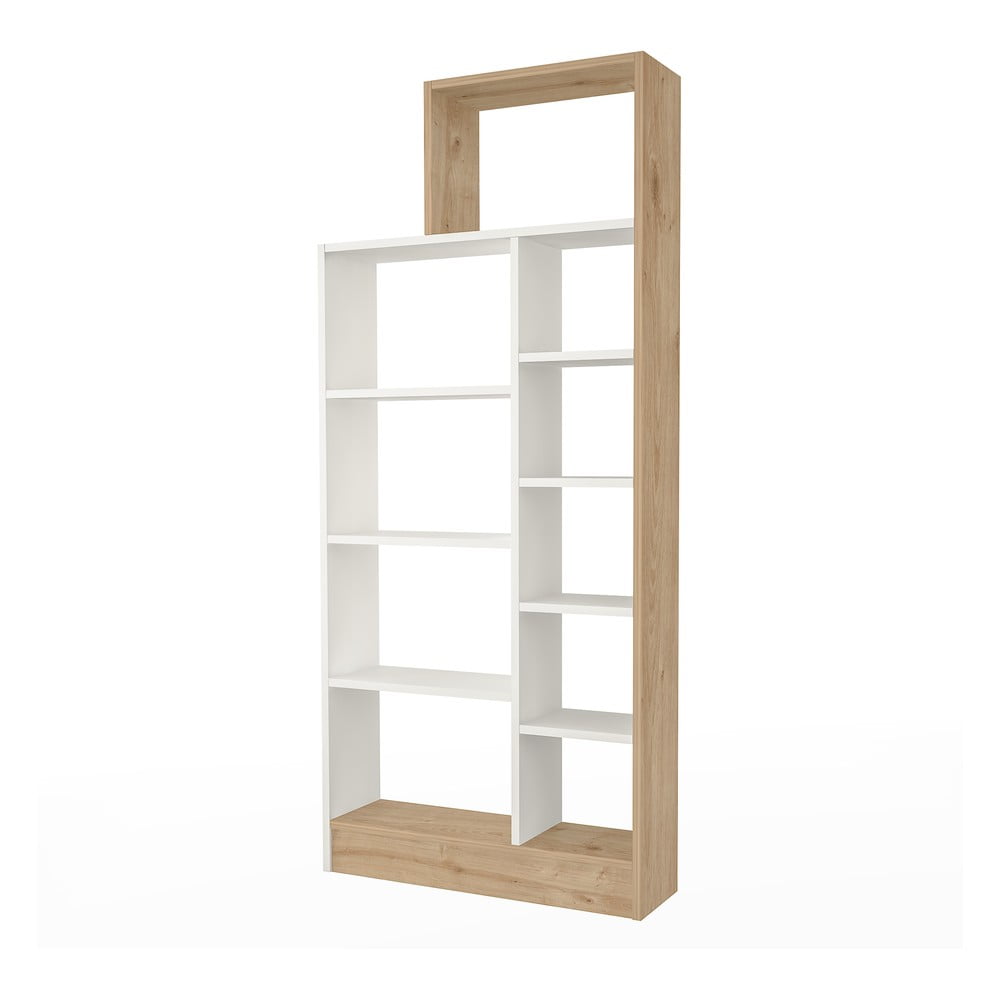 Bibliotecă albă/cu aspect de lemn de pin 75×171 cm Zerre – Gauge Concept 75x171
