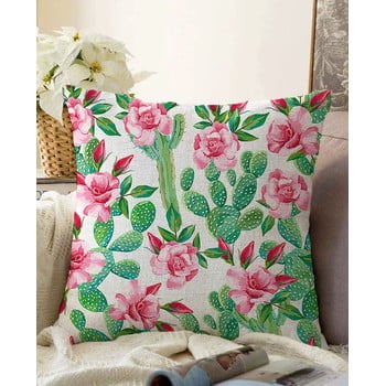 Față de pernă din amestec de bumbac minimalist cushion covers blooming cactus, 55 x 55 cm