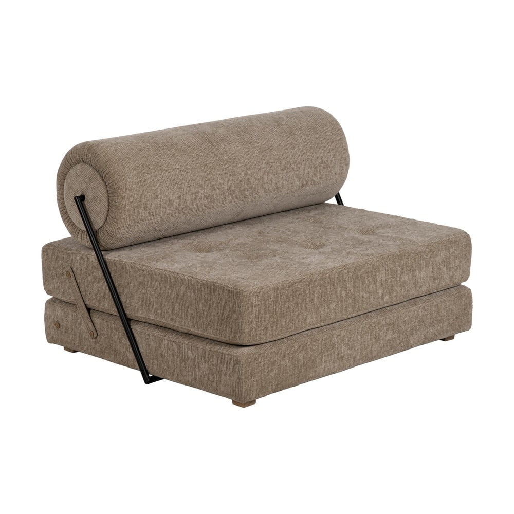 Fotoliu bej extensibil cu tapițerie din chenille – Ixia