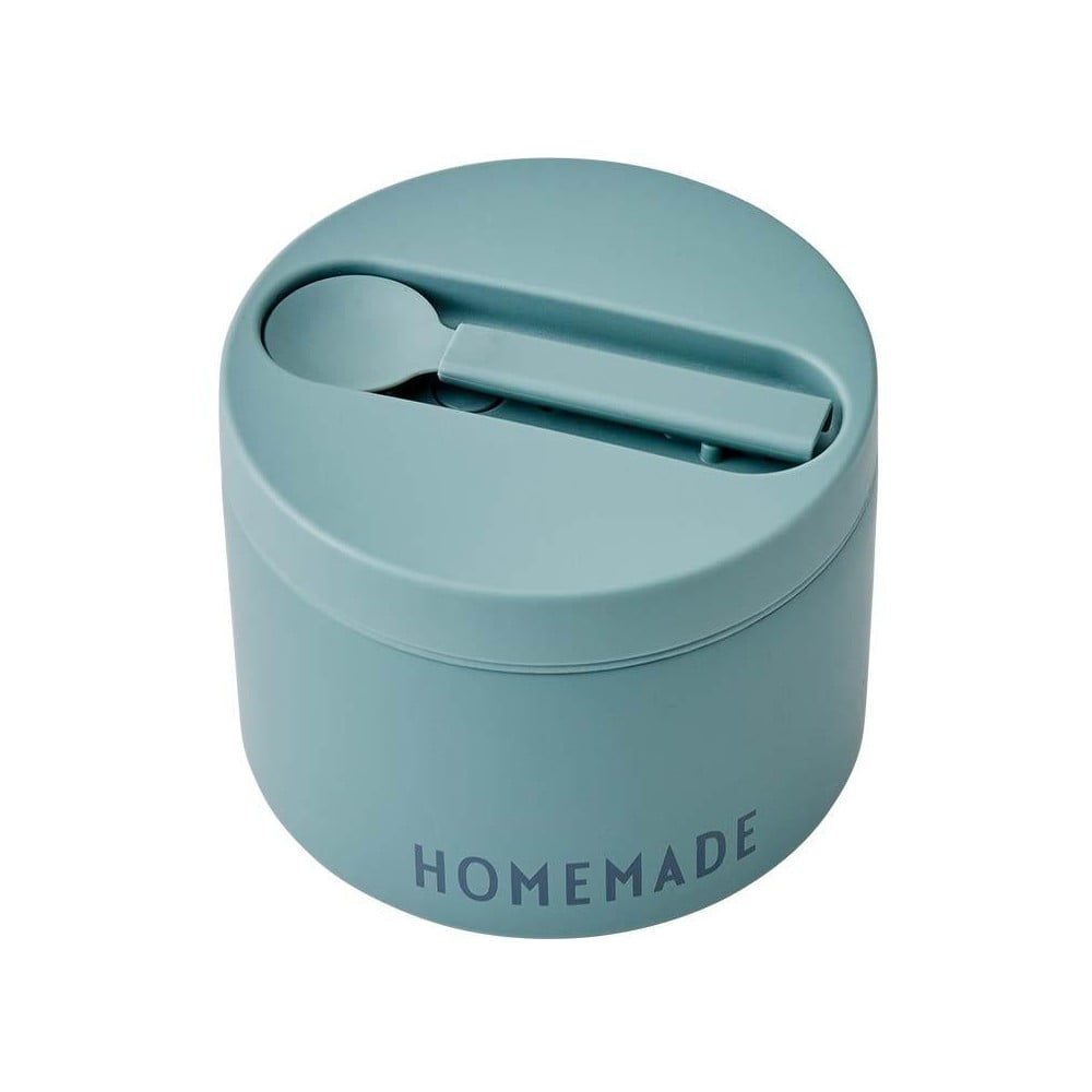 Cutie termos pentru gustare cu lingură Design Letters Homemade, înălțime 9 cm, turcoaz bonami.ro imagine 2022