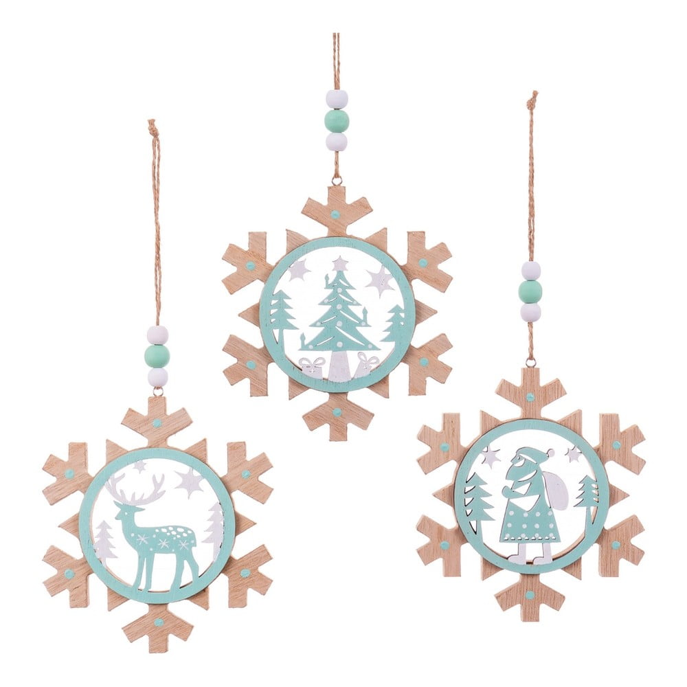  Decorațiuni de Crăciun suspendate 3 buc Snowflake - Casa Selección 
