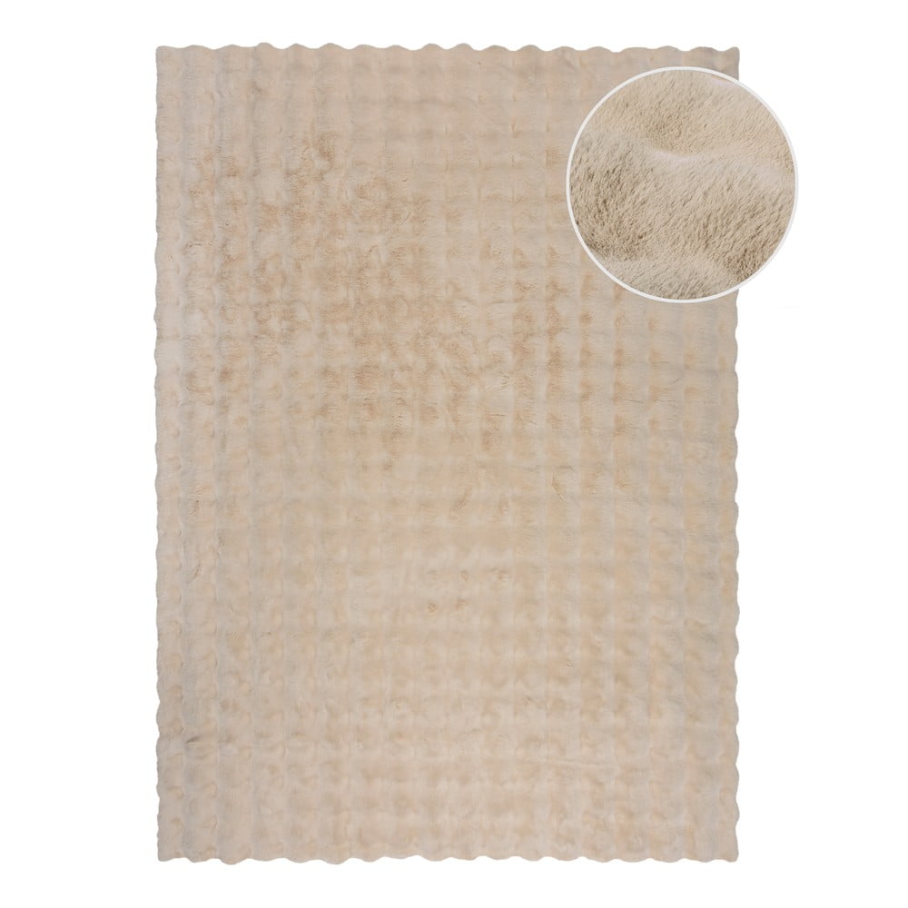 Blană crem sintetică 80x150 cm Waffle Faux Fur – Flair Rugs