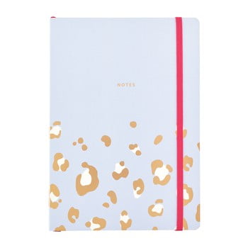 Agendă cu model de leopard A5 Busy B, 96 file, albastru deschis