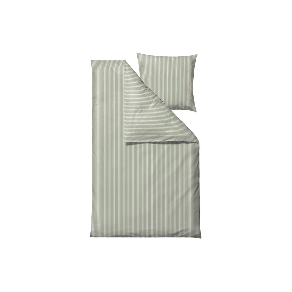 Lenjerie de pat din bumbac ranforce pentru pat single Södahl Stripes, 140 x 220 cm, verde deschis bonami.ro imagine 2022