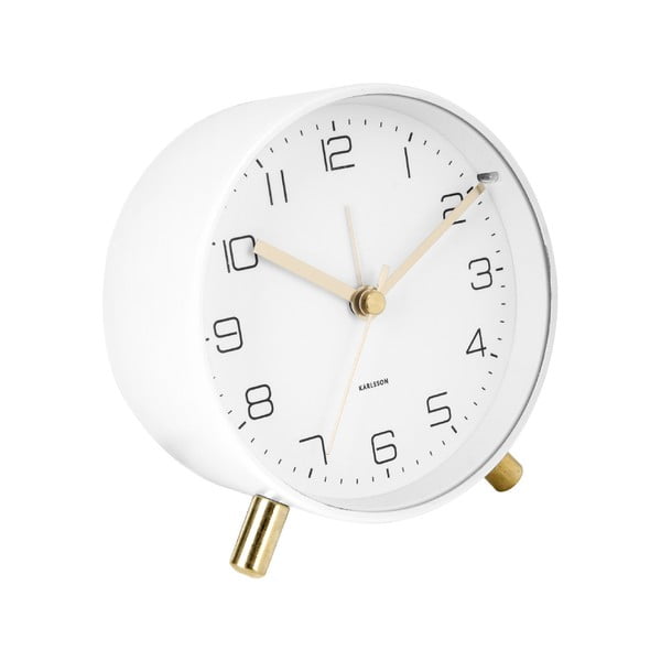 Ceas cu alarmă Karlsson Lofty, ø 11 cm, alb