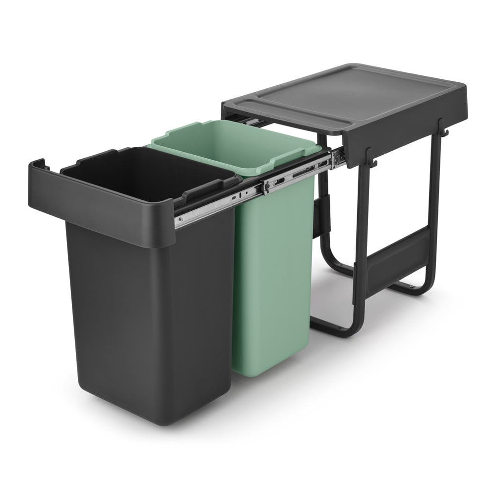 Coș de gunoi verde mentă/gri închis de reciclat/ încorporat din plastic 30 l Sort&Go – Brabantia