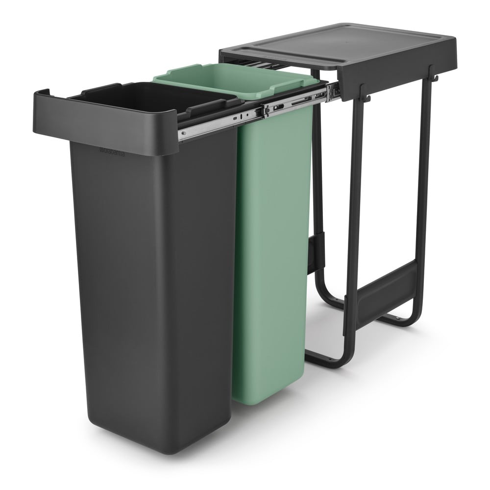 Coș de gunoi verde mentă/gri închis de reciclat/ încorporat din plastic 60 l Sort&Go – Brabantia