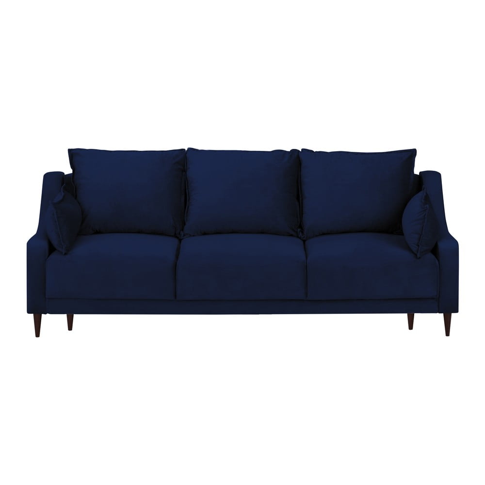 Canapea extensibilă cu 3 locuri și spațiu de depozitare Mazzini Sofas Freesia, albastru bonami.ro